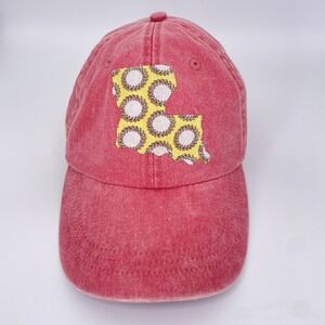 Adams 100% Cotton Pigment Dyed-Cap - LP101- Pink- Louisiana Appliqué-Strap Back